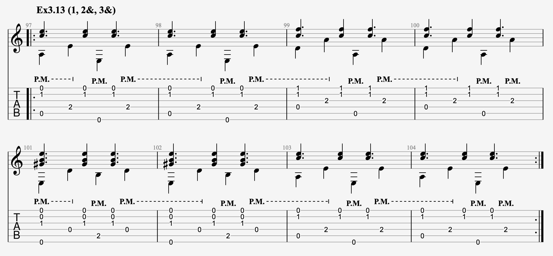 Ex3.13: Classic Travis picking rhythm
